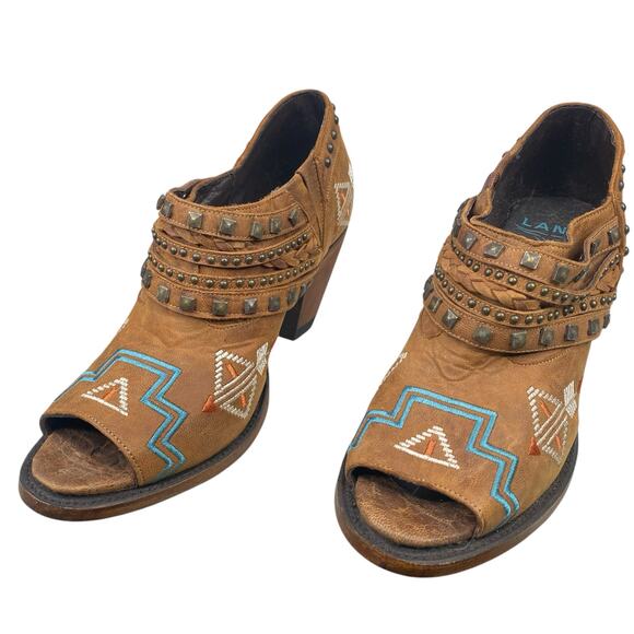 Lane Women’s Nova Aztec Peep Toe Studded Western Ankle Boot Size US 9.5 - Picture 6 of 11